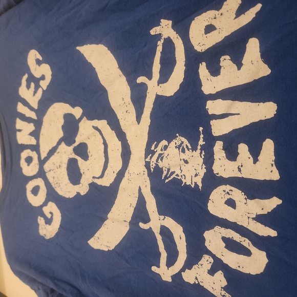 Goonies Blue and White 100% Cotton Graphic Tee Shirt Ripple Junction - Picture 4 of 5